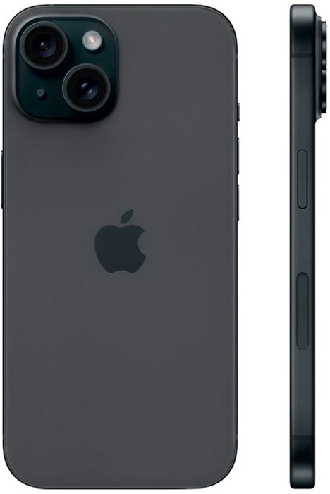 Смартфон Apple iPhone 15, Dual: nano SIM + eSIM, 128 ГБ, черный
