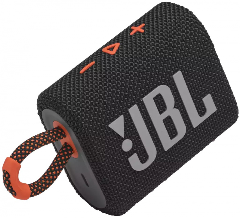 Портативная акустика JBL Go 3, чёрно-оранжевый