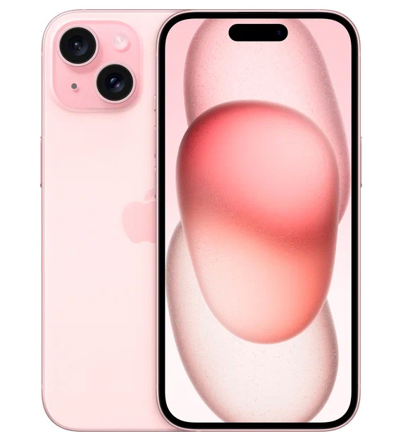 Смартфон Apple iPhone 15, Dual nano SIM, 128 ГБ, розовый